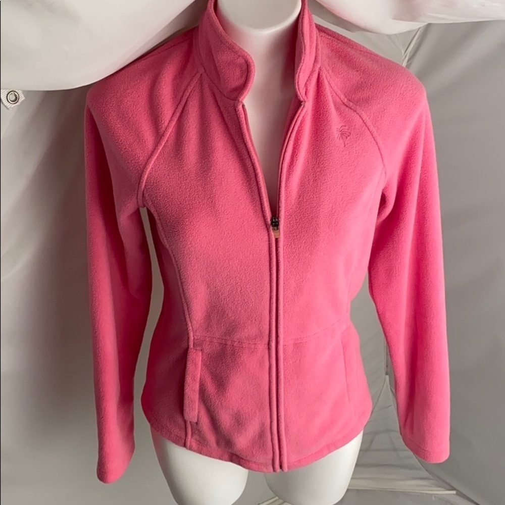 Lilly Pulitzer pink fitted fleece zip up jacket S